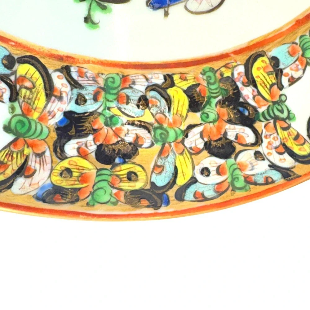 Vintage Porcelain Plate Hand Painted‎ Thousand Butterflies Motif